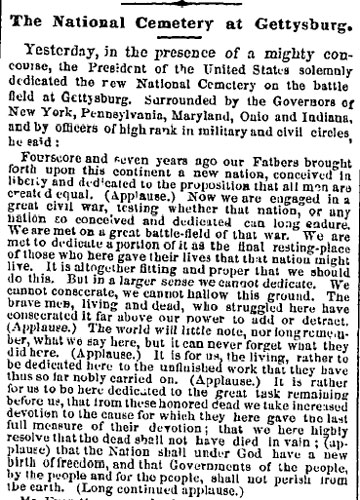 The National Cemetery at Gettysburg (Gettysburg Address)