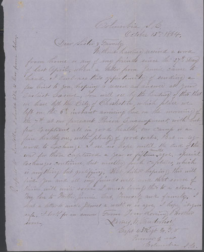 Letter by James W. Vanderhoef, October 13, 1864
