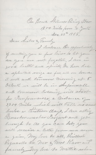 Letter by James W. Vanderhoef, December 28, 1866
