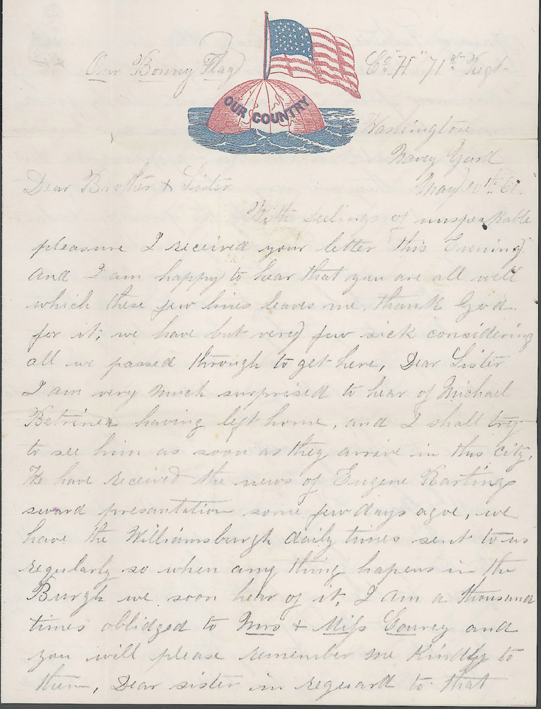 Letter by James W. Vanderhoef, May 10, 1861