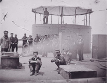 photo of sailors on deck of U.S.S. Monitor