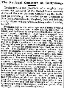 The National Cemetery at Gettysburg (Gettysburg Address) article