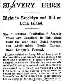 article on slavery in Brooklyn