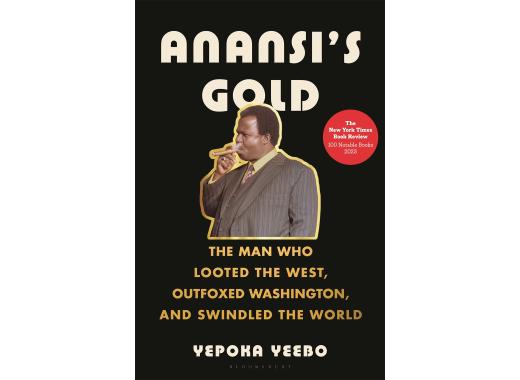 Cover of Yepoka Yeebo's Anansi's Gold depicting John Ackah Blay-Miezah smoking a cigar.