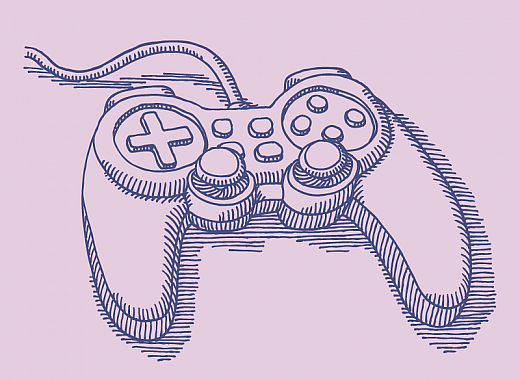 purple background with video game controller